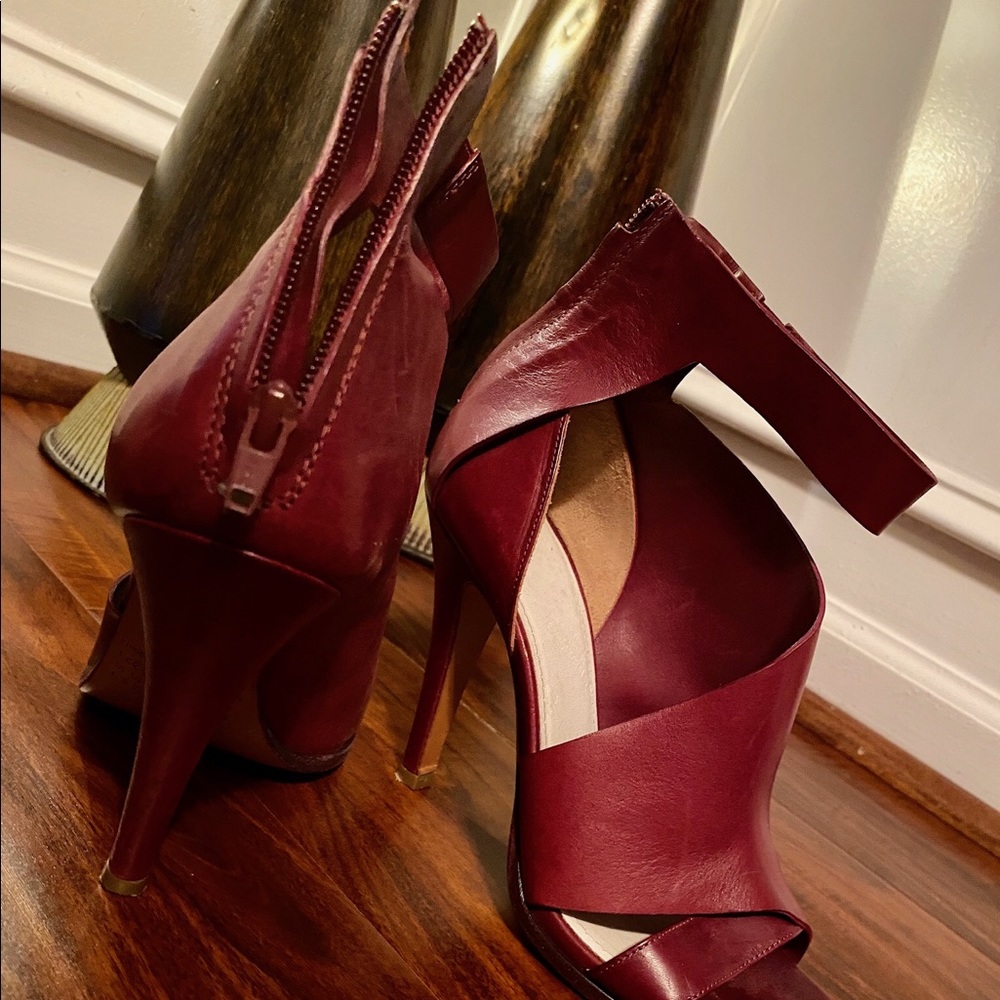 Mason Martin Margiela Leather Peep-toe Bootie